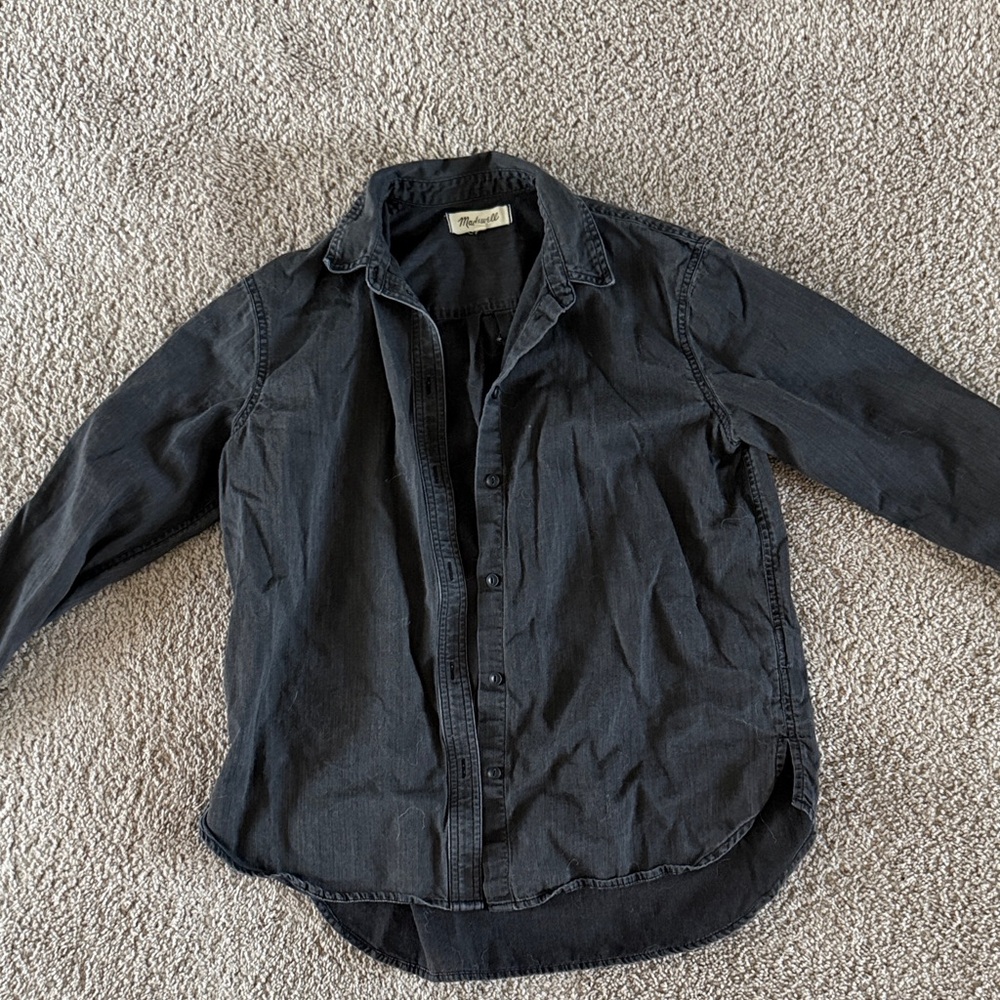 Madewell Black Casual Button-Down Shirt